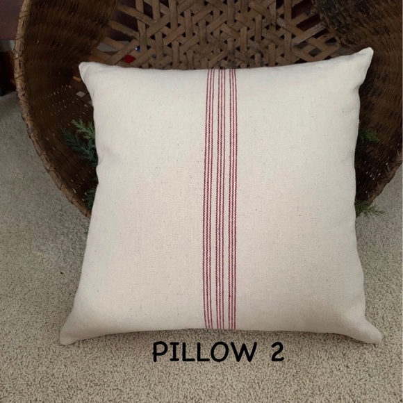 Handmade Grain Sack Pillow Covers-Set Of 2 - Picture 6 of 8